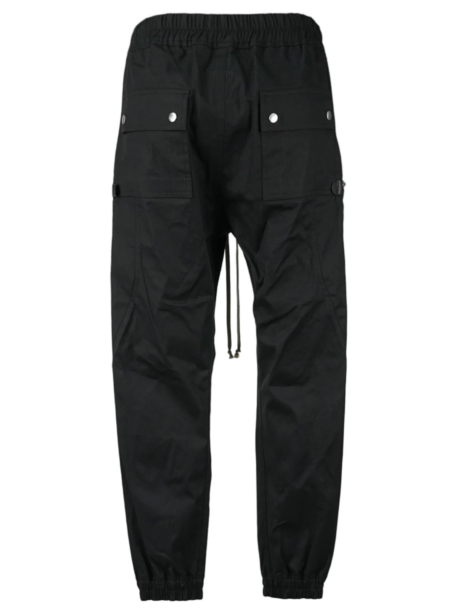 Black Bauhaus cotton cargo trousers